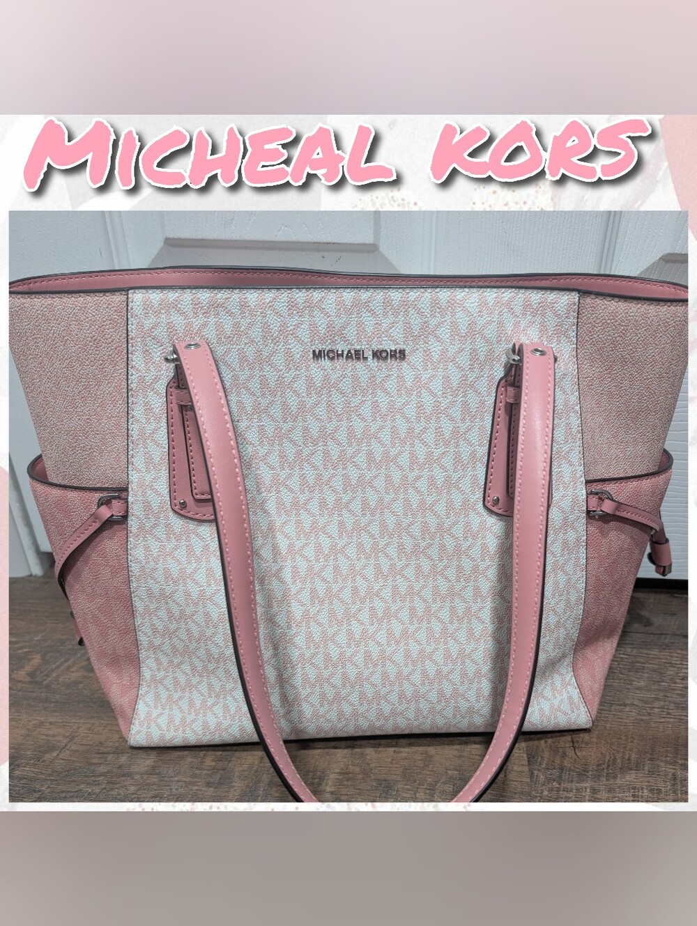 Michael Kors Pink MK Signature Tote